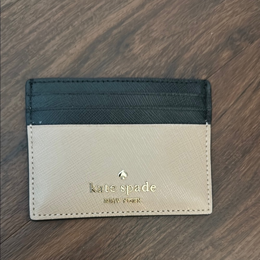 Kate Spade Black and Cream Key Card Holder - never used